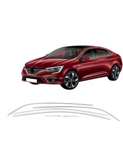 Renault Megane 4 Krom Cam Üst Çıtası 2016-2023