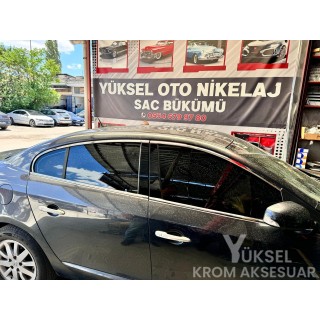 Renault Fluence Krom Cam Üst Çıtası 2010 Üzeri Renault Fluence Krom Cam Üst Çıtası 2010 Üzeri