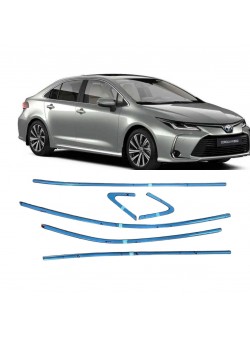 Toyota Corolla 2019 Üzeri Krom Cam Çerçeve Tam Tur 