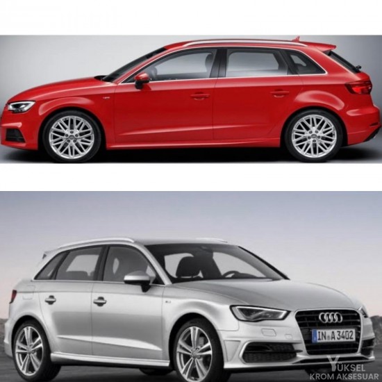 Audi A3 Hb Cam Çerçeve Nikelajı Paslanmaz Çelik 2013-2020 Uyumludur