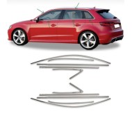 Audi A3 Hb Cam Çerçeve Nikelajı Paslanmaz Çelik 2013-2020 Uyumlu