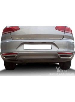 Volkswagen Passat B8 Krom Egzoz Görünümlü Difüzör 2015-2019 P.çelik