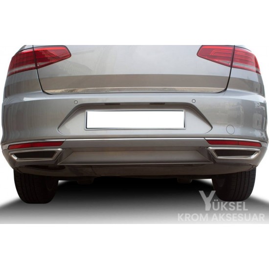 Volkswagen Passat B8 Krom Egzoz Görünümlü Difüzör 2015-2019 P.çelik