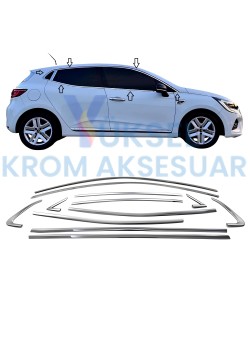 Renault Clio 5 Krom Cam Çerçevesi 12 Prç. 2019 Ve Üzeri 