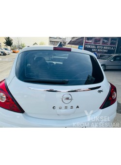 Opel Corsa D Tek Kapı Krom Bagaj Üst Çıtası 2007-2014 