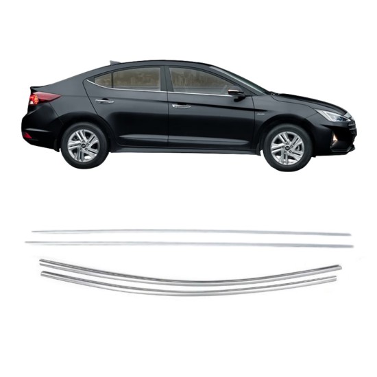 Hyundai Elentra Krom Cam Alt Çıtası 4 Parça 2016-2019 Uyumlu 