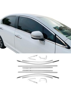 Honda Civic Krom Cam Çerçevesi Tam Tur 2012-2015 Uyumlu 