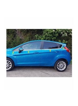 Ford Fiesta Krom Cam Çıtası 2009-2017 Uyumlu 8 Parça Paslanmaz Çelik 