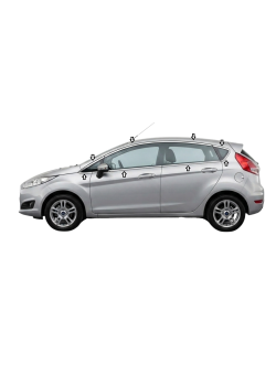 Ford Fiesta Krom Cam Çerçeve Tam Tur 2009-2017 Uyumlu 