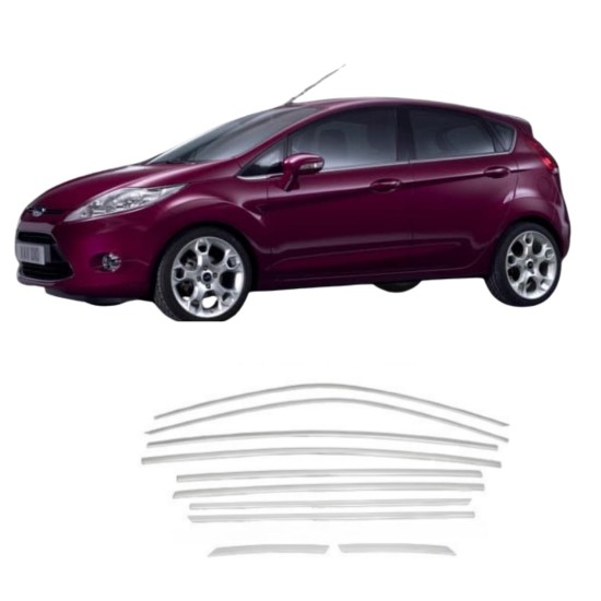 Ford Fiesta 2009-2017 Krom Cam Çerçeve Tam Tur 