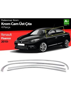 Renault Fluence Krom Cam Üst Çıtası 2010 Üzeri