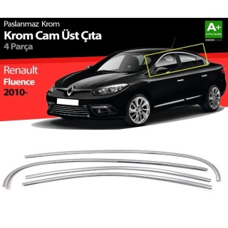 Renault Fluence Krom Cam Üst Çıtası 2010 Üzeri Renault Fluence Krom Cam Üst Çıtası 2010 Üzeri