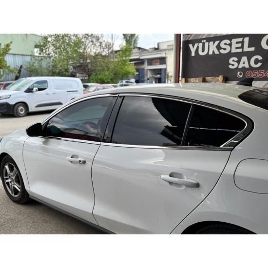 Ford Focus 4 Sedan Krom Cam Çerçeve Tam Tur 2019 Üzeri Uyumlu