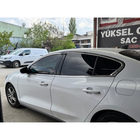 Ford Focus 4 Sedan Krom Cam Çerçeve Tam Tur 2019 Üzeri Uyumlu