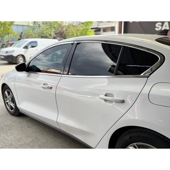 Ford Focus 4 Sedan Krom Cam Çerçeve Tam Tur 2019 Üzeri Uyumlu
