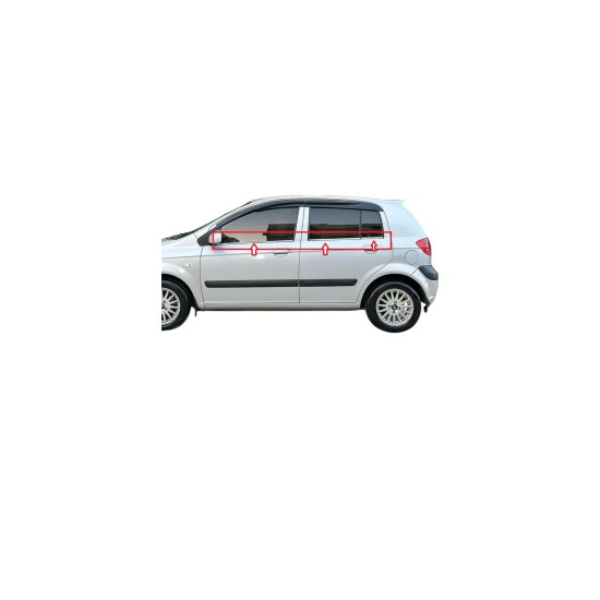 Hyundai Getz Krom Cam Çıtası 6 2002-2011 Uyumlu