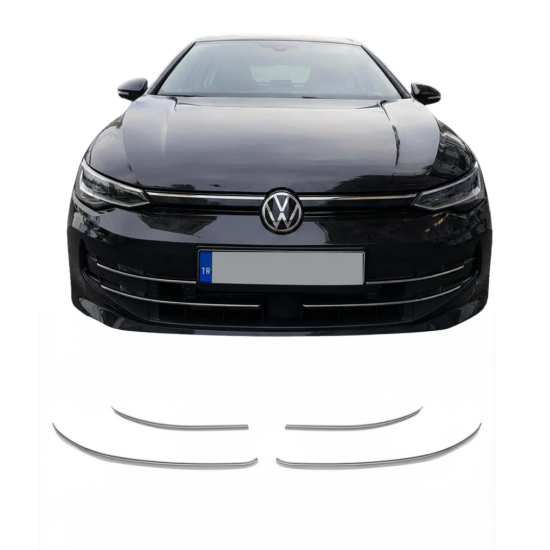 Volkswagen Golf 8 Krom Ön Tampon Çıtası 2024 Üzeri 4 Parça 