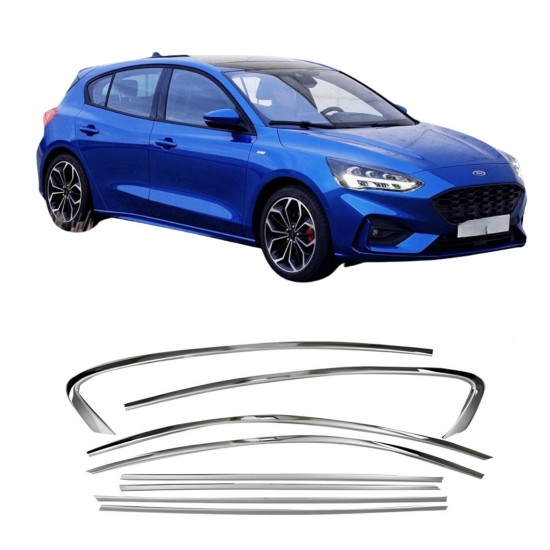 Ford Focus 4 Hb Krom Cam Çerçeve Tam Tur 2019 Üzeri Uyumlu 