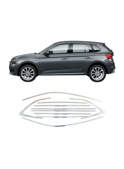 Skoda Kamiq 2019 Üzeri Krom Cam Çerçeve Nikelajı Tam Tur 