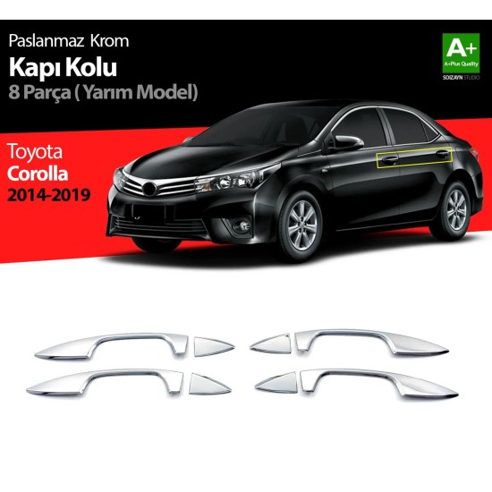 Toyota Corolla Krom Kapı Kolu 2013-2018 Uyumlu