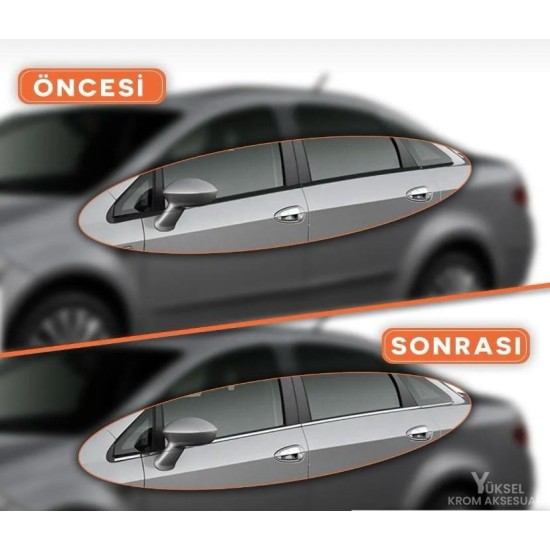 Fiat Linea Krom Cam Çıtası 8 Parça