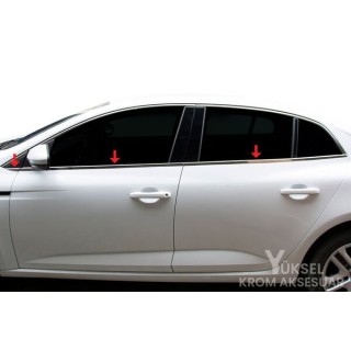 Renault Megane 4 Sedan Krom Cam Çıtası 6 Parça 2016 Ve Üzeri Uyumlu