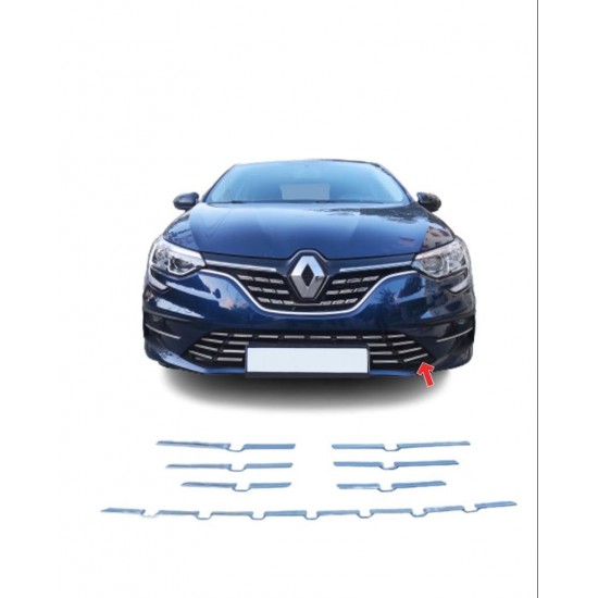 Renault Megane 4 Krom Ön Tampon Çıtası 8 Prç. 2020 Üzeri