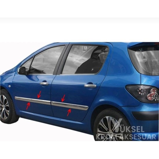 Peugeot 307 Krom Yan Kapı Çıtası 2001-2008 Peugeot 307 Krom Yan Kapı Çıtası 2001-2008