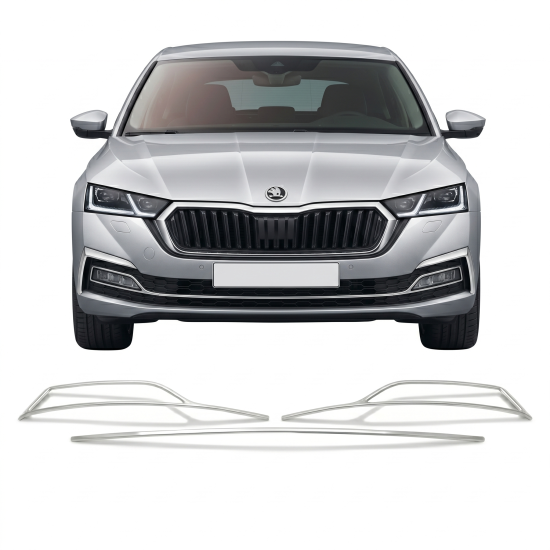 Skoda Octavia A8 Krom Sis Çerçevesi 2020 Üzeri Skoda Octavia A8 Krom Sis Çerçevesi 2020 Üzeri