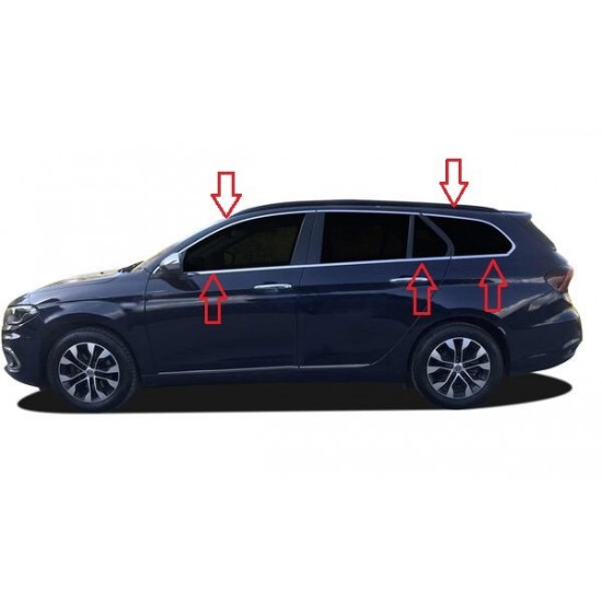 Fiat Egea Sw Krom Cam Çerçeve Tam Tur 12 Parça