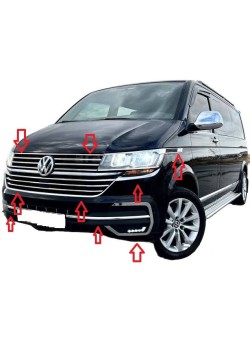 Volkswagen Transporter T6.1 Krom Ön Panjur Seti 