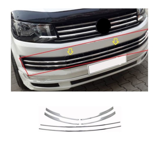 Volkswagen Transporter Krom Ön Tampon Çıtası 2015-2019 Uyumlu 