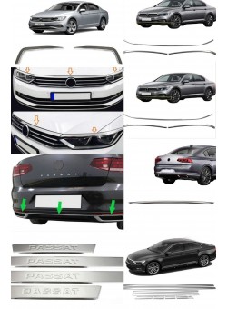 Volkswagen Passat B8.5 Krom Set 2019 Üzeri 