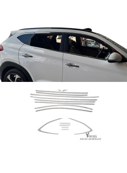 Hyundai Tucson Krom Cam Çerçeve Tam Tur 2015-2019 Uyumlu