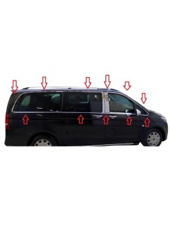 Mercedes Vito W447 Krom Cam Çerçeve Nikelajı Tam Tur Kısa Şase 