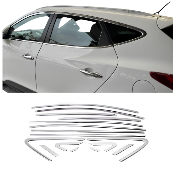 Hyundai İx35 Krom Cam Çerçeve Tam Tur 2010-2015 Uyumlu Hyundai İx35 Krom Cam Çerçeve Tam Tur 2010-2015 Uyumlu