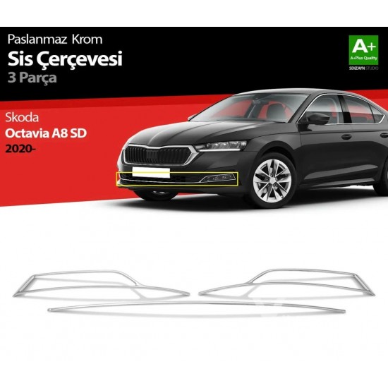 Skoda Octavia A8 Krom Sis Çerçevesi 2020 Üzeri