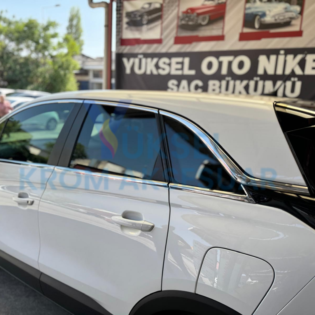 Opel Crossland X Krom Cam Çerçeve Nikelajı Tam Tur -