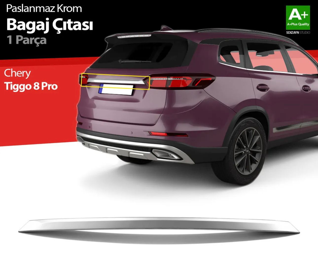 Chery Tiggo 8 Pro Krom Bagaj Çıtası 2022 Üzeri Uyumlu -